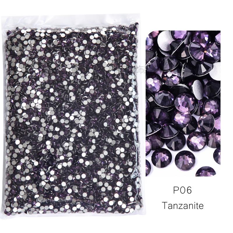 P1-70 Ordinary Color Large Packaging Glass Flat Bottom Diamond Rhinestone Nail Diamond Diy Crystal Mobile Phone Case Beauty Jewelry Accessories