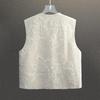 Women's Elegant Linen Blend Embroidered Vest