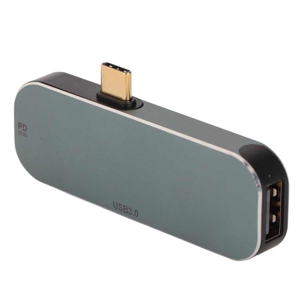 Type C Hub PD Charging Port 5 In 1 Hot Plug Function Silver Aluminum Alloy USB C Hub Multiport