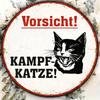 1pc 8x8in Vintage Beware Of Cat Metal Sign Funny Decorative Wall Art For Garage Bar Cafe
