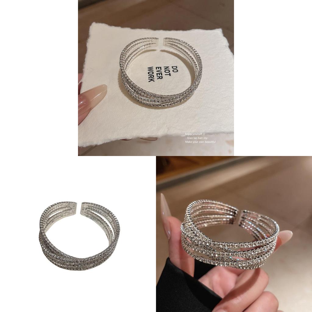 Geometric Cross Open Bracelet Silver Copper Fashion Jewelry For Stylish Office Wear