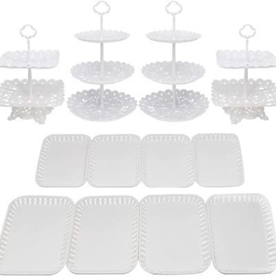 Cupcake-Ständer, Dessertständer aus Kunststoff, Serviertablett, Obstteller für Hochzeit, Geburtstagsparty, Obst, Desserts, Schokoriegel