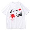 Anime TouHou Project Welcome Hell Tshirt 2025 women Clothing Harajuku Clothes Summer Tops Unisex Graphic T Shirts