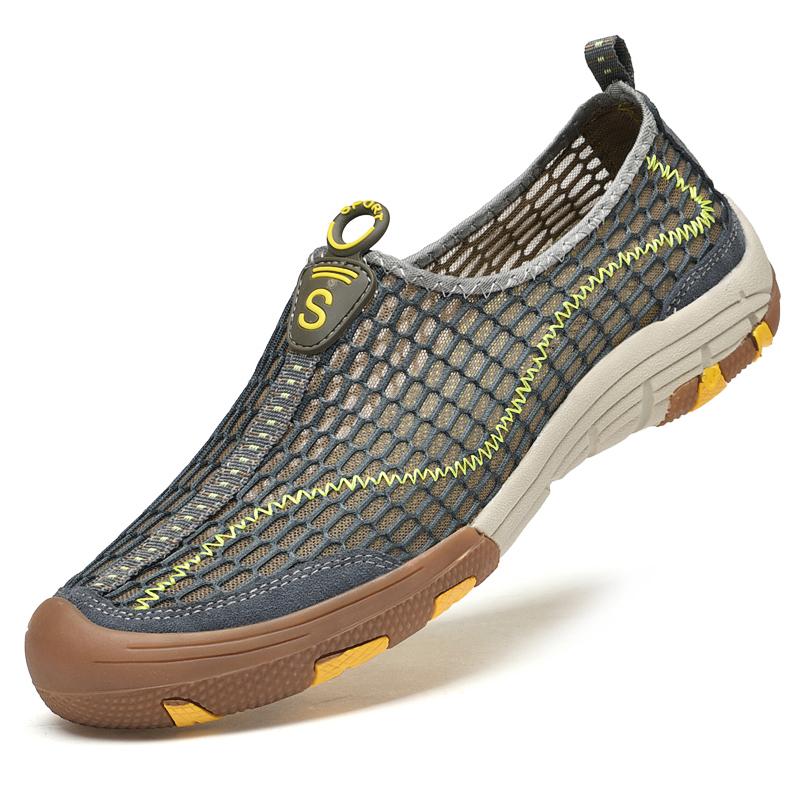 Men's Breathable Mesh Loafers Casual Slip-On Walking Shoes Lightweight Summer Driving Shoes for Men Sneakers Size 38-46