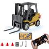 164 Scale 2.4G 10KMh RC Forklift, Fully Proportional Mini RC Transport Vehicle (4127cm), Includes Controller, Cargo Hook, Forklift, and Pallet,