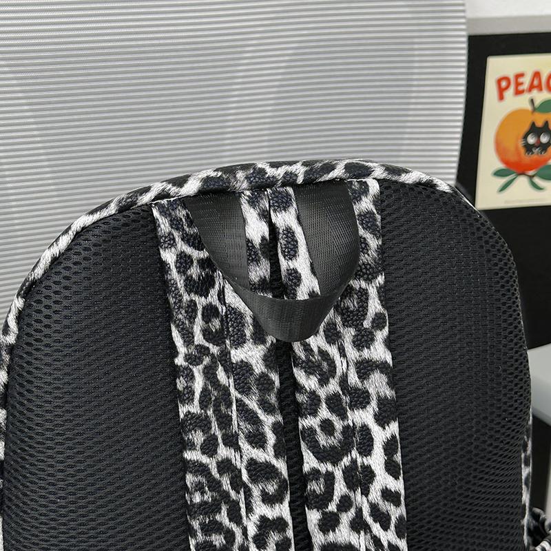 Leopard Print Backpack Women's Travel Casual Backpack Student Schoolbag