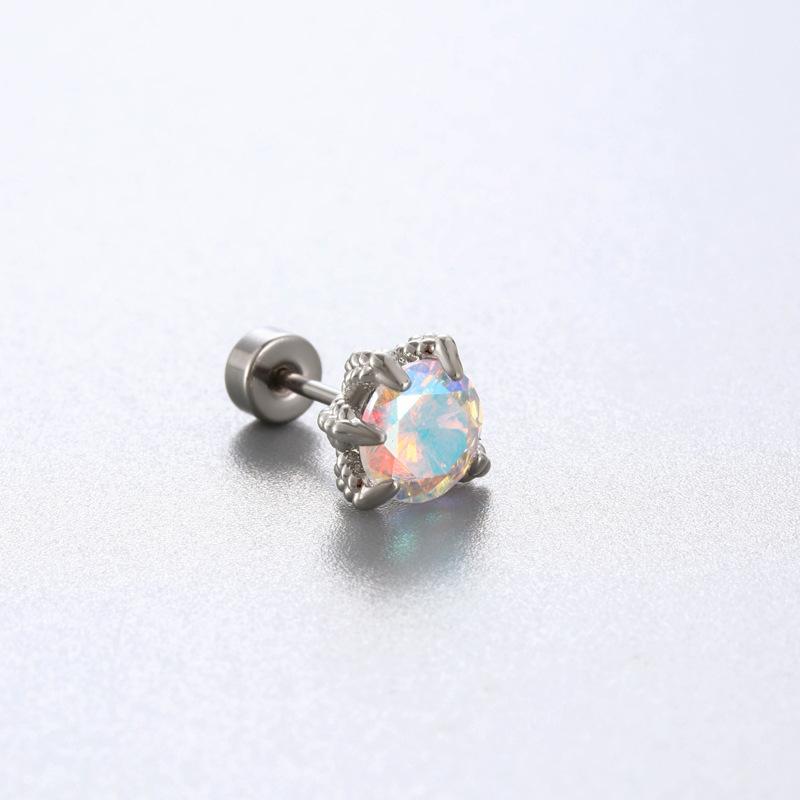 Color Light Couple 1Pc Nail Titanium Steel Screw Ear Nail Dragon Claw Ear Bone Nail Cochlear 3mm/6mm Dragon Scale Shaped  Accessories