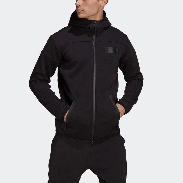Adidas Sports Hooded Jacket Men Outerwear Black H31037