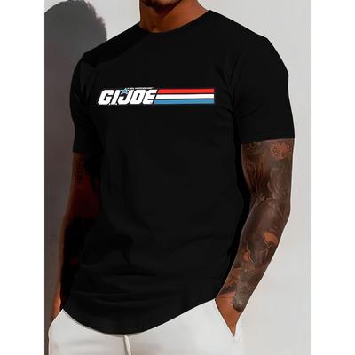 European Sizes Summer Essential: Men's Fashion Letter Print Casual T-Shirt - Breathable Polyester, Crew Neck, Short Sleeve