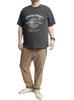 GENUINE DICKIES Men's Short Sleeve T-Shirt, Powder Bleached Print, Crew Neck, Size 3L, Black (50)