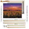 RUOPOTY Picture By Numbers Sunflower Flower Wall Art Unique Gift HandPainted Paint By Number Butterfly Decoration