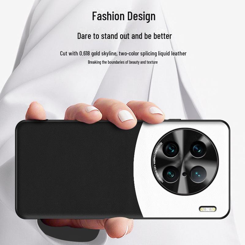 Liquid Leather Anti-Fall Protective Cover for vivo X90 Pro Phone Case - One Piece