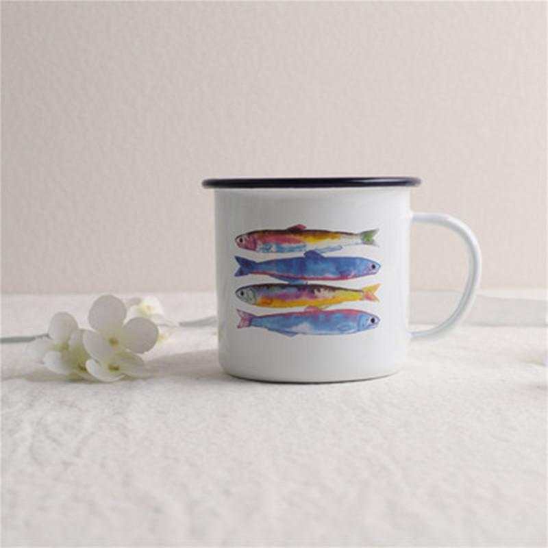 Outdoor Back To Ancients Creative Enamel Camping Mug 300ml Metal Enamel Coffee Tea Camping Hiking Backpacking Fishing Picnic