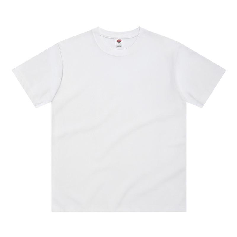 250g Pure Cotton Heavyweight Short-Sleeve Solid Color Loose T-Shirt - Niche Japanese-Style Trend