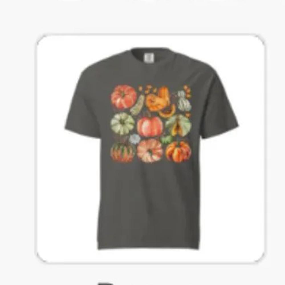 Garden Vegetable Short Sleeve Shirt Vintage Halloween Botanical Fruit Pumpkin Comfort Unisex Tshirt 100 Cotton Unisex Streetwear