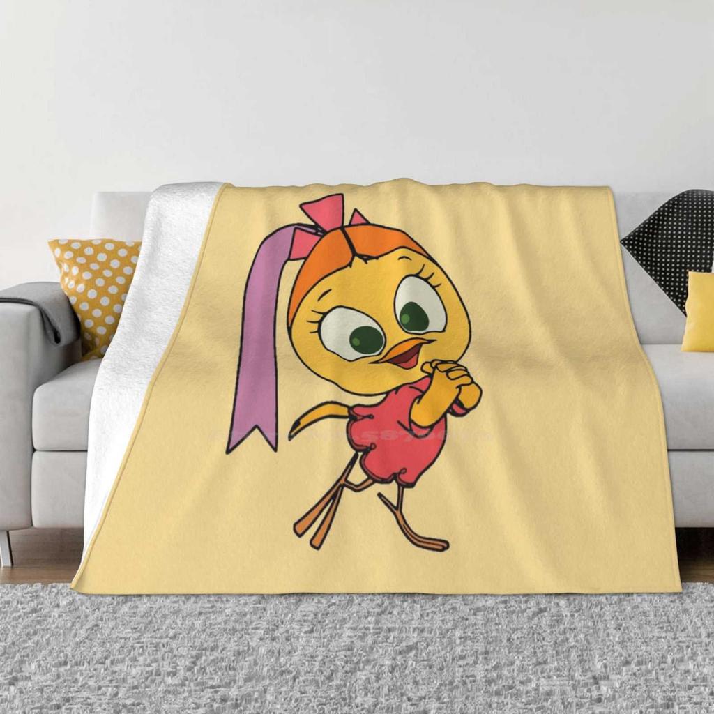 Priscilla New Selling Custom Print Flannel Soft Blanket Priscilla Calimero Chicken Cartoon