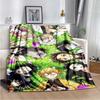 Anime Demon Slayer Kimetsu no Yaiba Fleece Blanket Nezuko Kamado Tanjiro Kamado Soft Bedding Bedspread Sofa Warming Cover