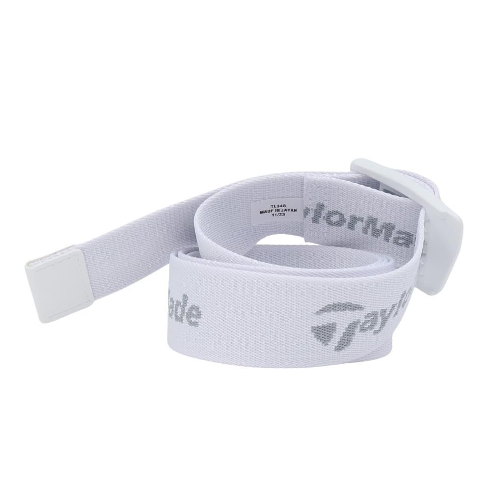 TaylorMade M TM Logo Tape Belt, White, Free Size, 24SS, TL348