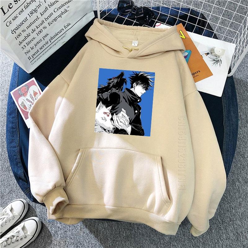 Anime Jujutsu Kaisen Fushiguro Megumi Graphic Hoodies Oversized Hooded Sweatshirt Long Sleeves Cotton Hoodie Men Women Clothes