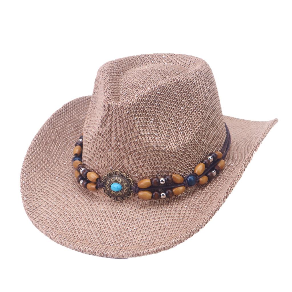 New western cowboy hat hand-woven five-point paper straw hat Panama European and American style jazz hat men's and women's spring and summer gift hat