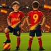 2026 Estate Spagna Maglia da Calcio Giovanile per Ragazzi Ragazze Maglia da Calcio per Sport da Spiaggia T-Shirt Pantaloncini Set Due Pezzi