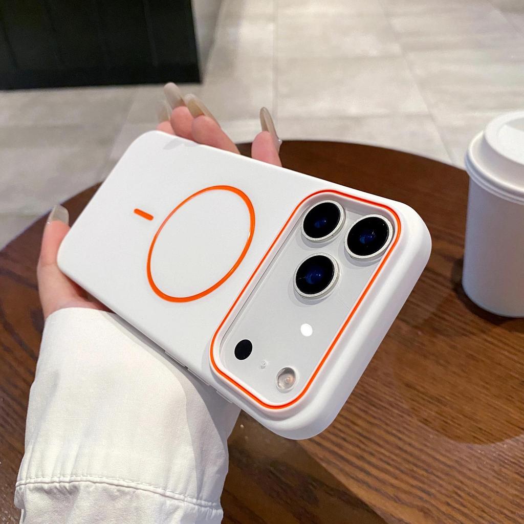 Lämplig för Apple 17 Pro Max & iPhone 16E: Matt Stöttåligt Tunt Fodral med Magnetisk Ring och Hudliknande Textur.