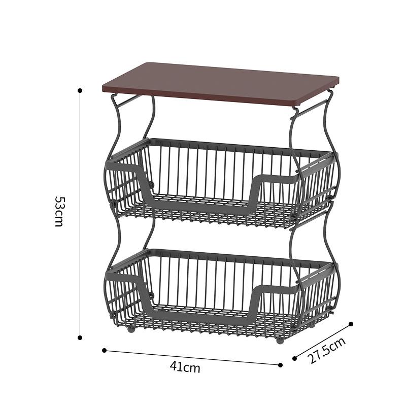 Kitchen Thickened Fruit and Vegetable Rack Multi-functional Rack Multi-layer Storage Rack Floor Trolley Rack