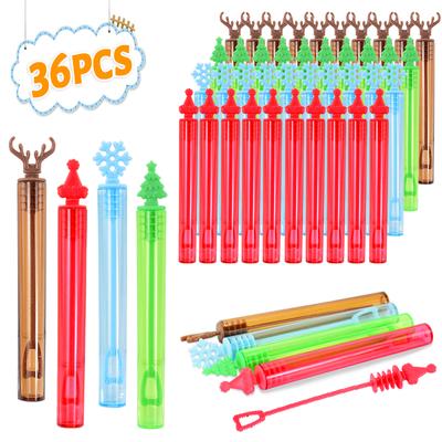 Lot de 12/36 tubes de savon à bulles de Noël, bouteille vide, décoration de Noël, cadeau de nouvel an pour enfants, fête d'anniversaire, jouet