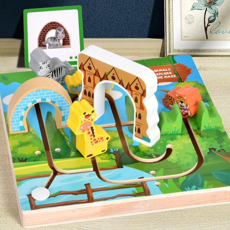 

Wooden Animal Maze: Early Education Puzzle and Concentration Toy for Children