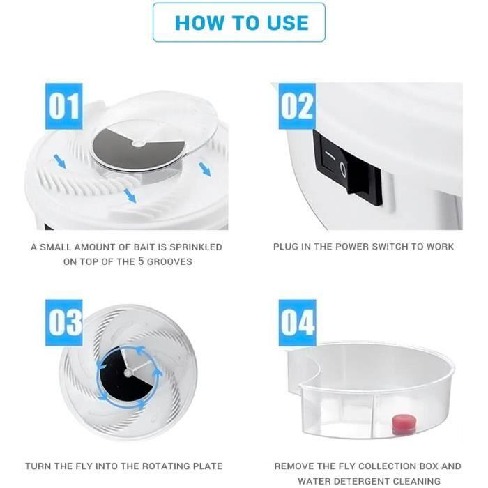 Piège à mouches électrique anti-insectes, anti-insectes, anti-insectes et anti-nuisibles rotatif, non toxique avec piégeage de A188