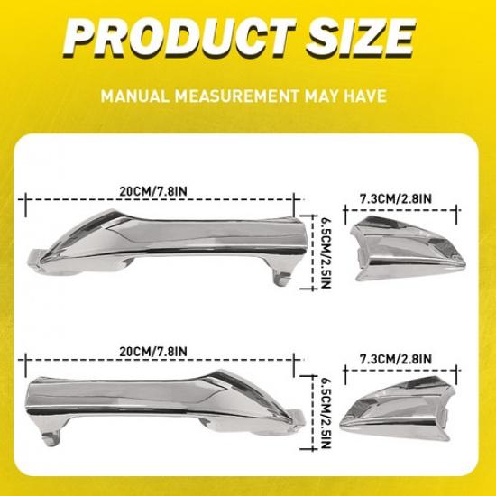 2PC Handles Exterior Outside Rear Door Chrome L+R for 2008-2012 Accord Honda