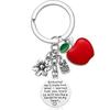 Teacher's Day Apple Laser Alloy Keychain & Bag Tag Pendant