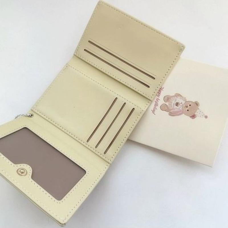 1pcs Cartoon Cheese Wallet Large Capacity PU Leather Coin Purse Card Holder Cute Cheese Pattern Multi-Function Wallet