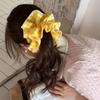1pc Cute Sweet Yellow Gingham Double-Layer Scrunchie Hair Tie - Large Elastic Hair Accessory for Women, Ponytail Braid Bun Updo, Cute Hair Accessories