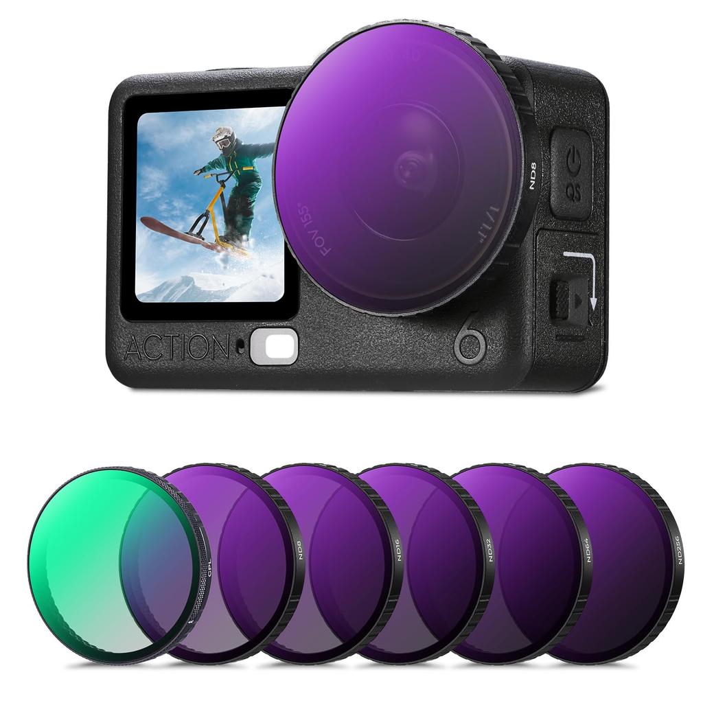 CONCEPT OSMO ACTION6 Filter Set ND8 ND16 ND32 ND64 Reflection Light Lens Optical High Protective Nano Water and Stain Easy Type K&F (CPL + + + + +
