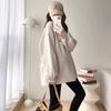 2025 Spring-Autumn Maternity Two-Piece Set: Grey & White Elephant Slit Sweatshirt with Long Sleeves