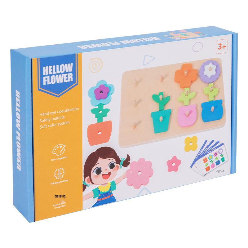 CE Certified Flower-Shaped Color Matching Wooden Toddler Board