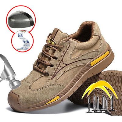 Imwete Fashion Men's Safety Shoes Insulated Anti-smash Shoes Steel Toe Work Protective Shoes For Men Summer Work Sneaker