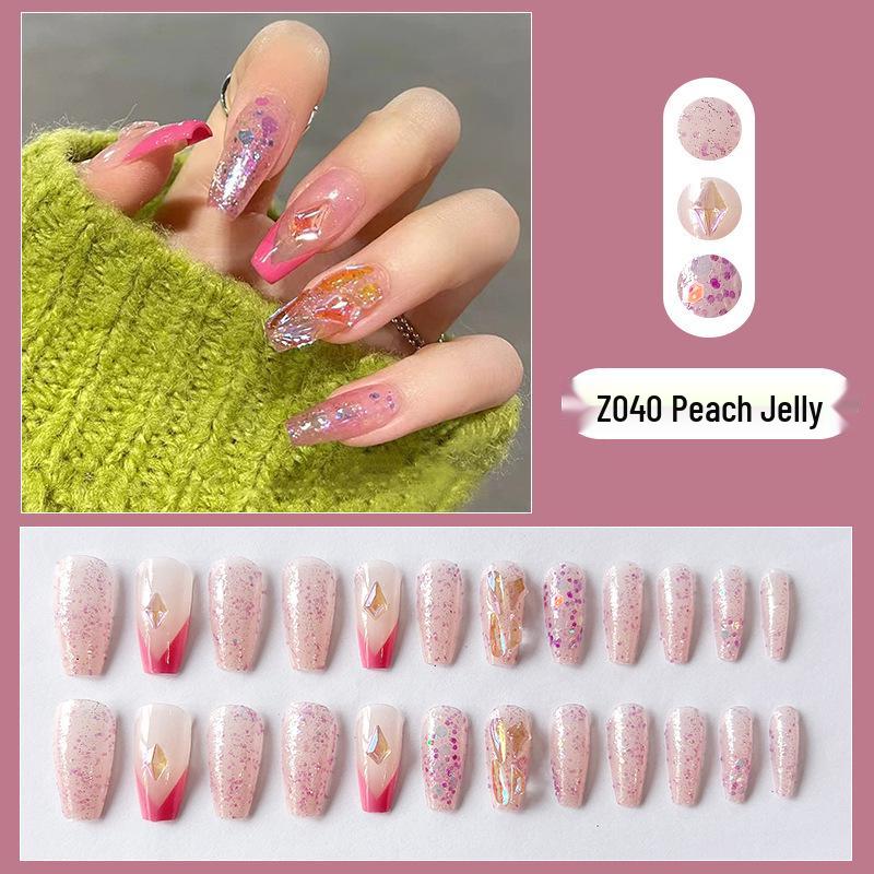 

Высококлассные шикарные наклейки для ногтей с длинными съемными ногтями в стиле острой девушки - Отбеливающие накладные ногти