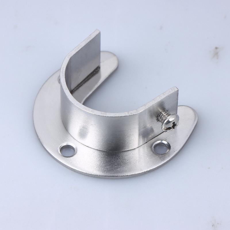 1/2Pcs Curtain Rod Tube Hook Fixed Support Bracket Seat Stainless Steel Flange Seat Wardrobe Hanger Rod Fixing Hardware Parts