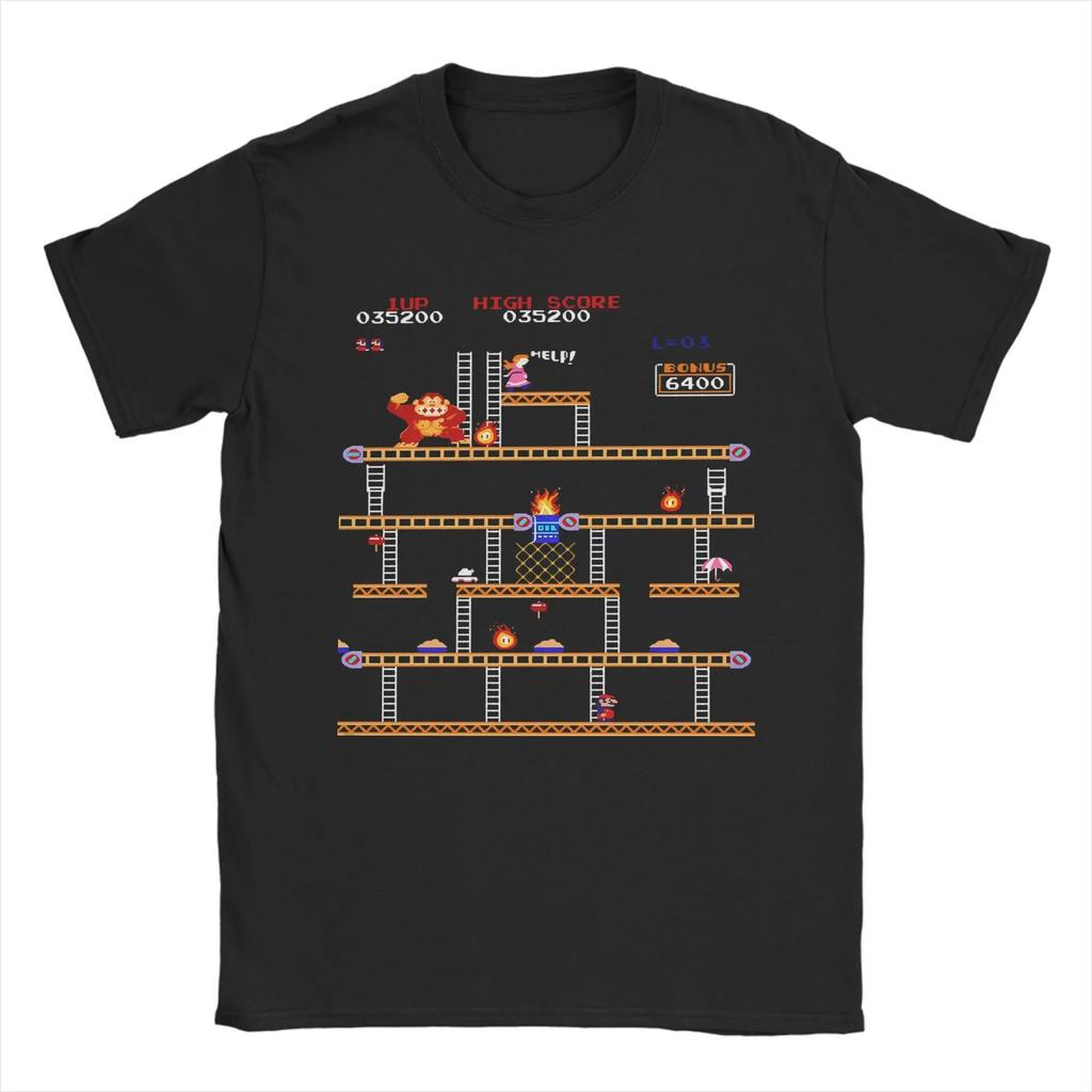 2026 New Fashion Funny Donkey Kong Video Games High Quality Soft T Shirts Men's O-neck Short Sleeve Tops Cotton Summer Tops Y2K