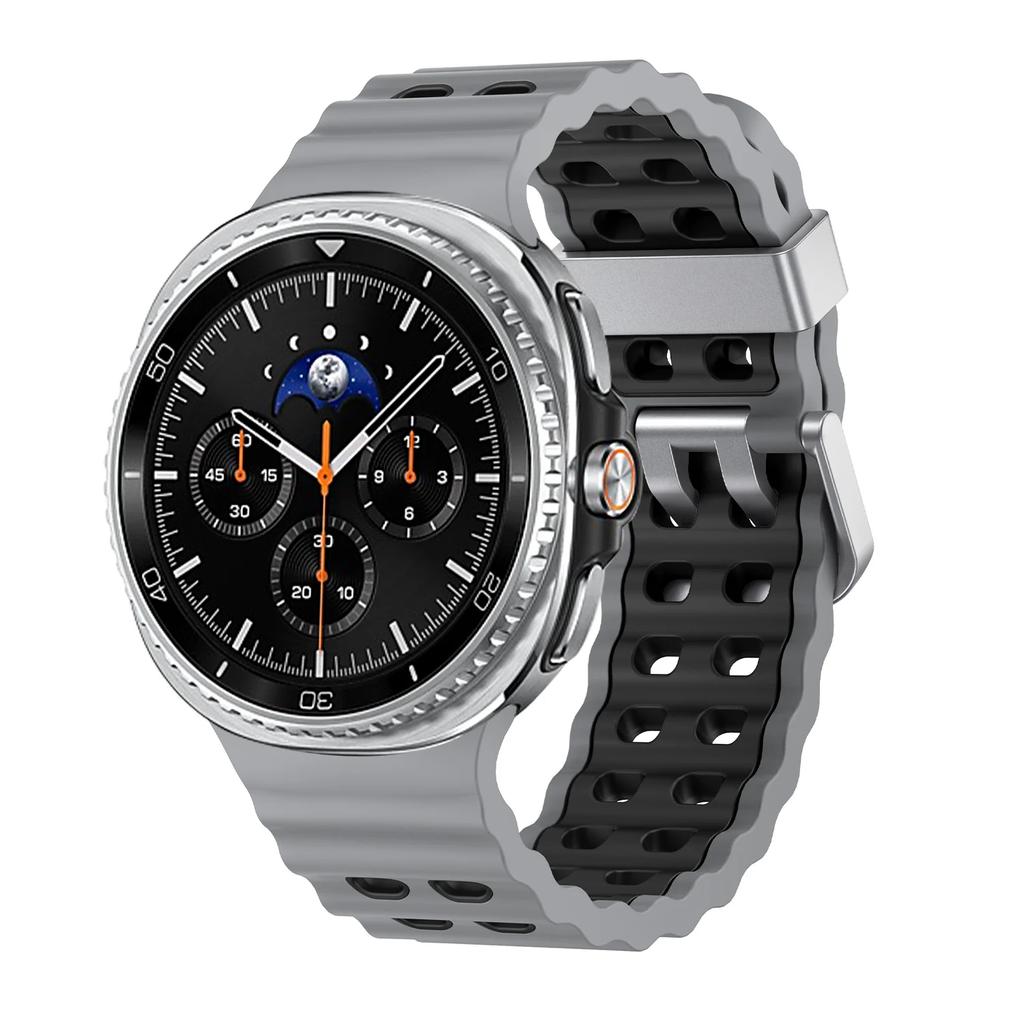 Silicone Strap for Samsung Galaxy Watch 8/8 Classic Sport Breathable Wristband For Galaxy Watch 8 40/44mm Two-Tone Silicone Band