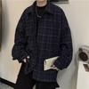 Men's Winter Retro Plaid Wool Jacket - Korean Style Trendy Loose Lapel Shirt Jacket