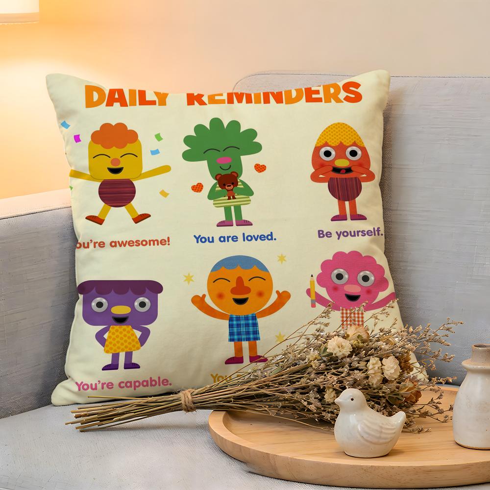 

Cushion Cover Linen SkinFriendly Soft Decorative Case For Sofa Home Decor Cartoon Kwaii NNoodle PPals Pillow cover 30x30cm