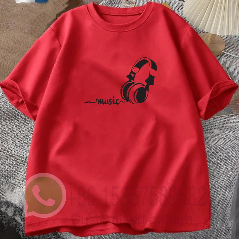 Mens 100 Cotton Earphone Tshirt Tracksuit Casual Sportswear Crew Neck Pullover Short Sleeve Tops Breathable Summer Streetwear