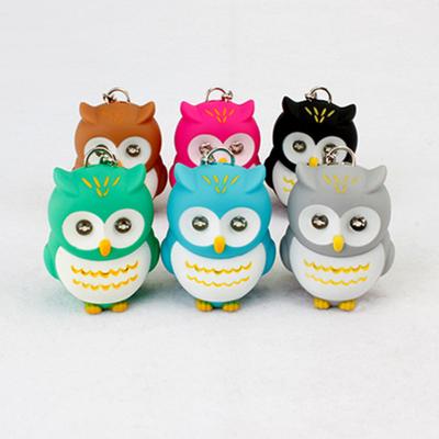 Fashion Cute Owl LED Eye Keychain with Sound Christmas Children Creative Gift