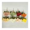 Silk Fabric 7branch Fulu Carnation Artificial Flower Bouquet For Wedding Decor And Photography