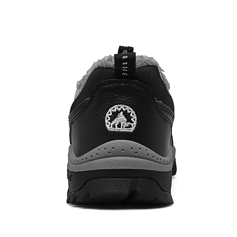 Mens Warm Fleece-Lined Slip-On Cotton Shoes Winter Outdoor Casual Sneakers