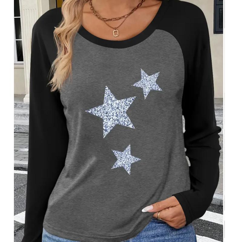 2025 Autumn & Winter Women's New Casual Crew Neck Long Sleeve Top 3D Retro Pattern