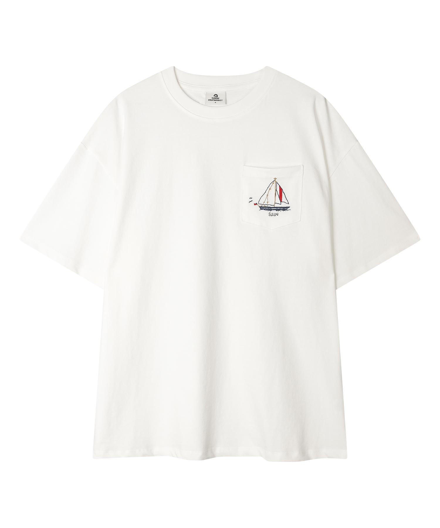 Sunday Fruits Market Boat Pocket Tee Ivory S